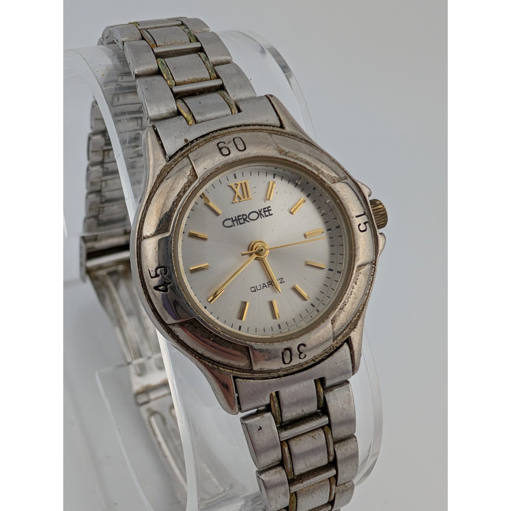 Vintage Cherokee Watch Women Silver 7.5" Band- New Battery
